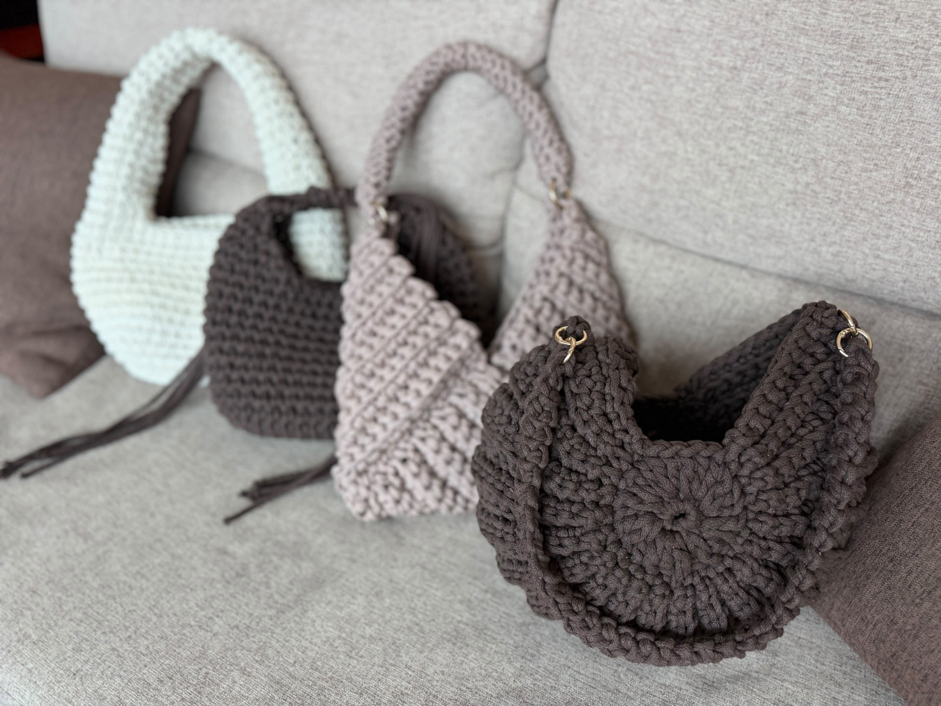 A studio collection of handmade bags